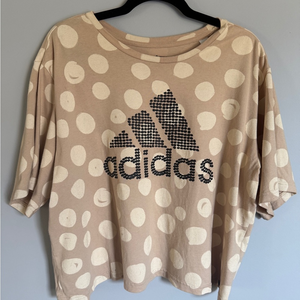adidas x Farm Rio Beige Leopard Short Sleeve Tee